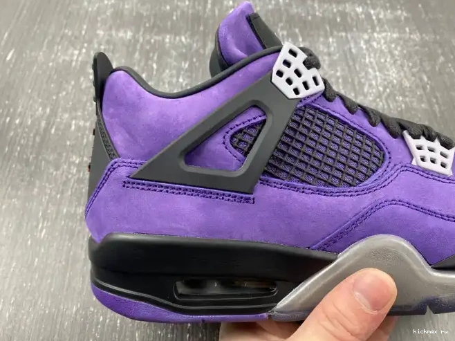 Rep Kickmax Air 4 x Travis Scott Suede Purple Jordan 0509